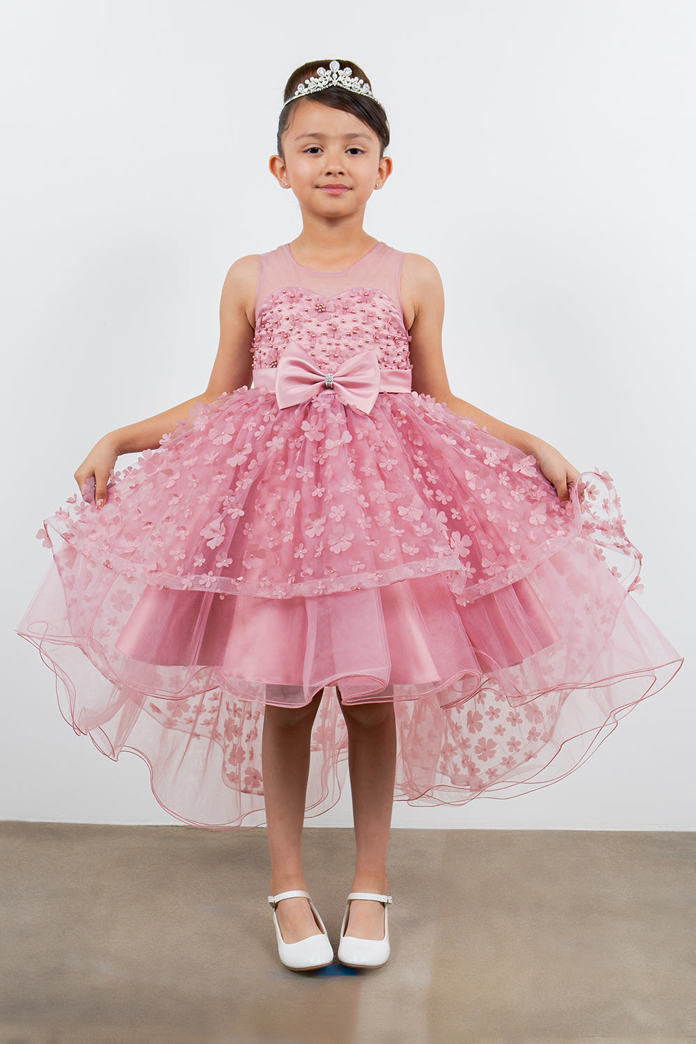 Cinderella Couture 9170 A Line 3D Floral High Low Flower Dress