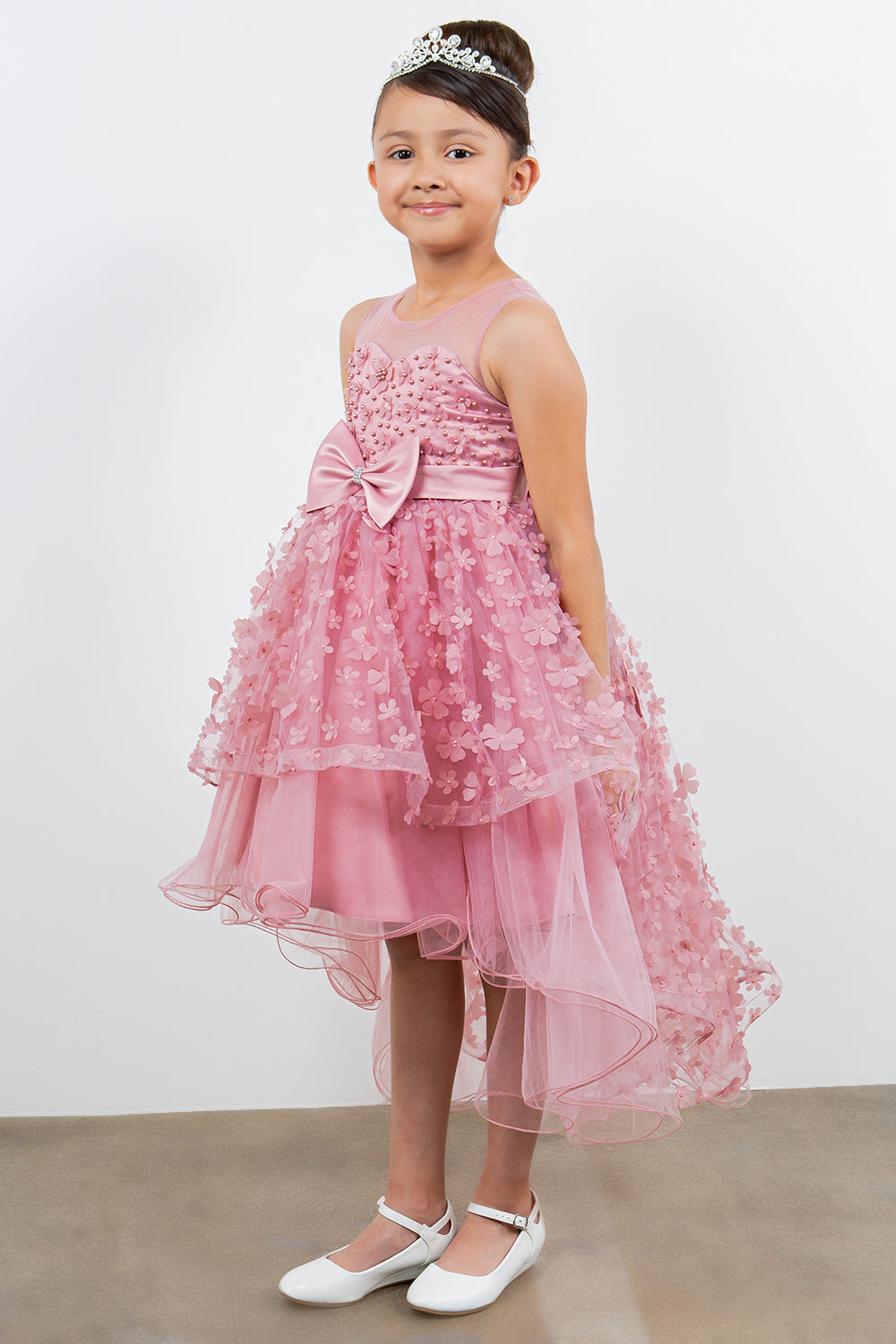 Cinderella Couture 9170 A Line 3D Floral High Low Flower Dress