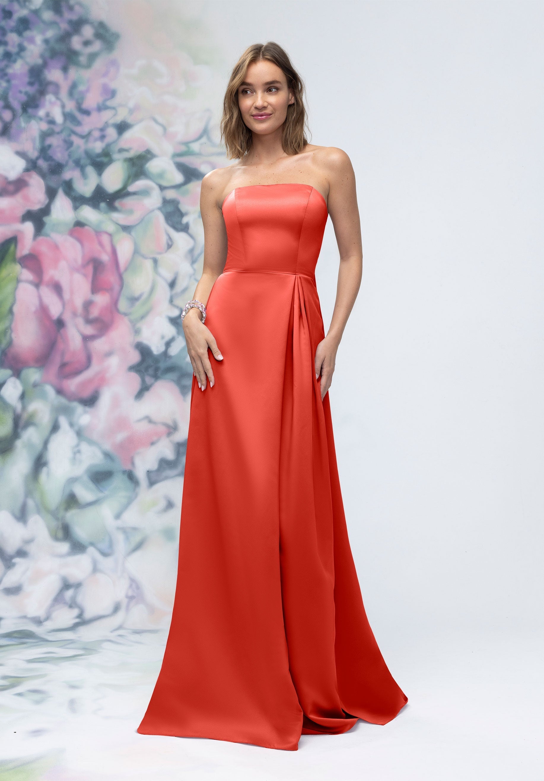 Formal Dresses Long Formal Evening Dress Cinnamon-Satin-3030014-Pleated