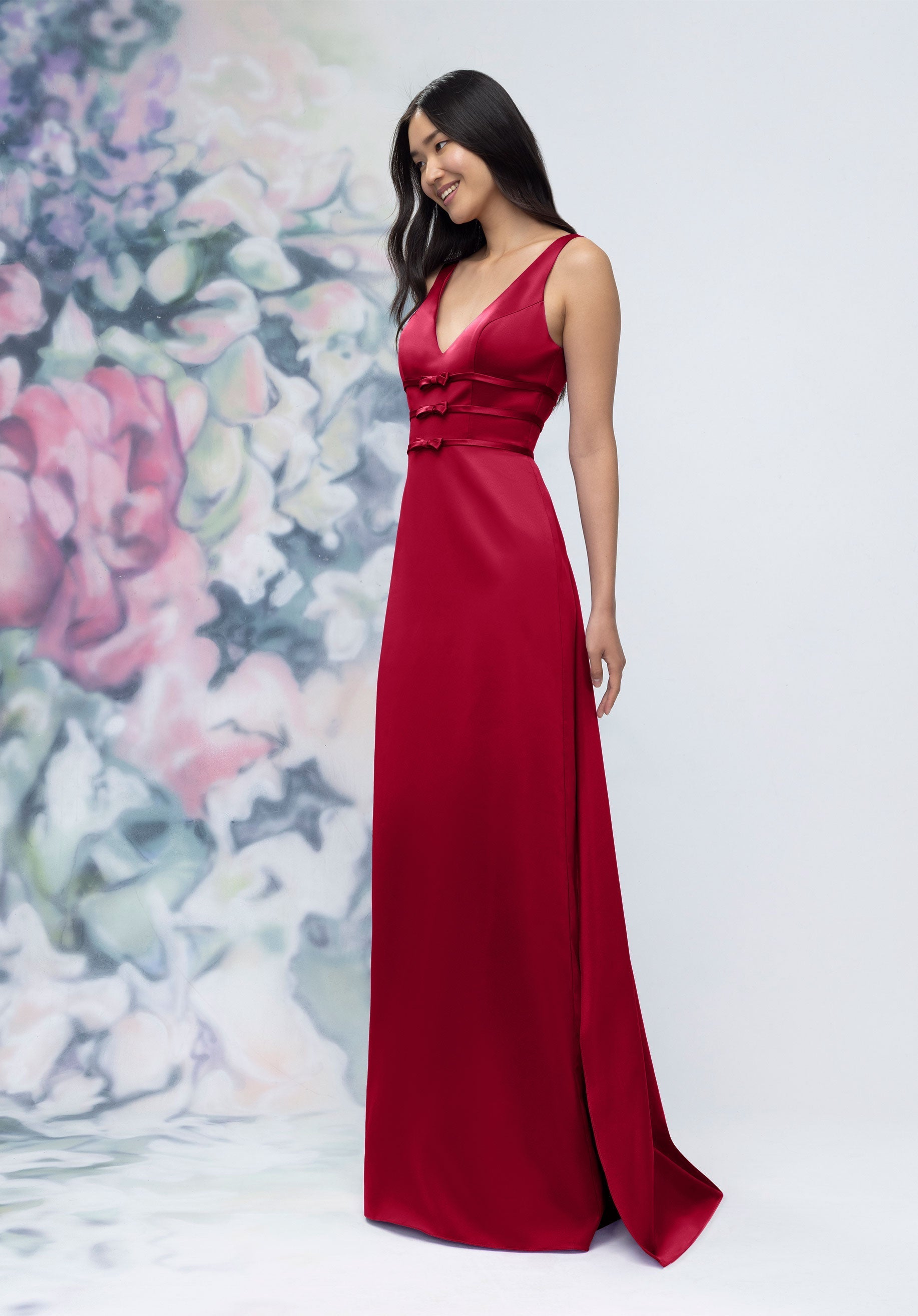 Formal Dresses Long Slit Formal Gown Claret-Satin-3030013-Train