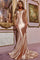 Prom Dresses Fitted Long Formal Beaded Prom Dress  Champagne