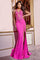 Prom Dresses Long Mermaid Beaded Formal Prom Dress Hot-Pink