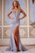 Prom Dresses Beaded Ruched Long Formal Prom Dress Silver