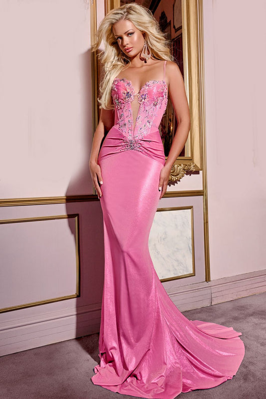 Prom Dresses Long Fitted Mermaid Formal Prom Dress Pink