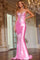 Prom Dresses Long Fitted Embellished Formal Prom Dress  Pink
