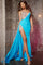 Prom Dresses Formal Beaded Slit Long Prom Dress Blue
