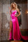 Prom Dresses Fitted Long Formal High Slit Prom Dress Hot Pink