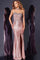 Prom Dresses Fitted Gown Long Formal Beaded Prom Dress   Pink