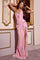 Prom Dresses Long Formal Beaded Slit Prom Dress Pink