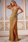 Prom Dresses Prom Fitted Sequins Long Formal Dress Gold