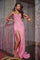 Prom Dresses Fitted Long Formal Beaded Fringe Prom Dress Pink