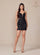 Cocktail Dresses Homecoming Fitted Short Sequin Print Cocktail Dress Black