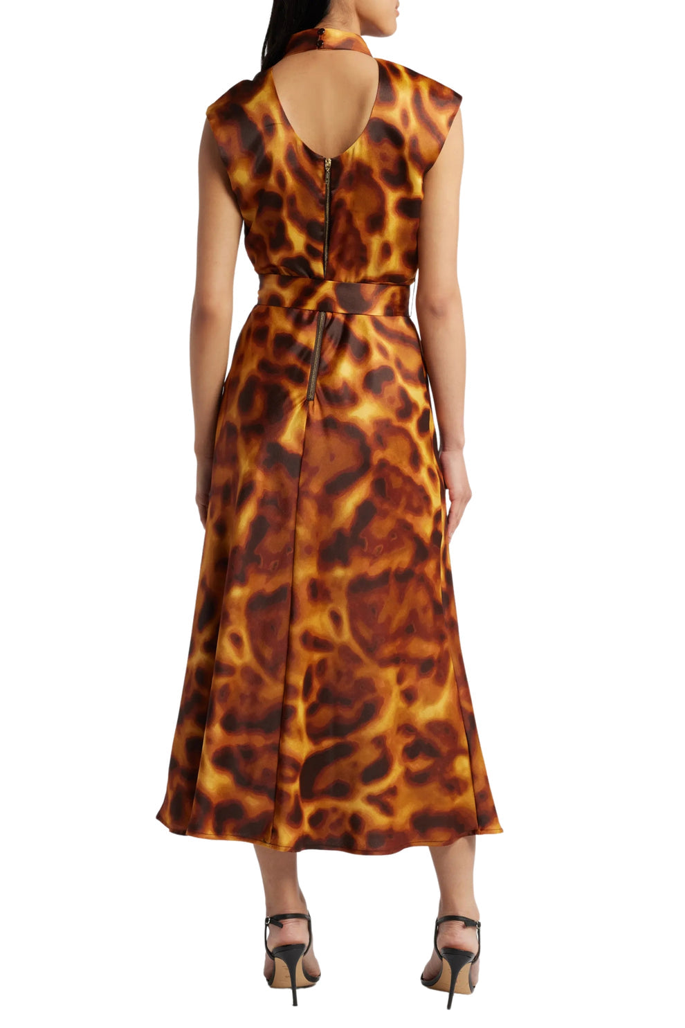 Tahari ASL DBM489 Printed A Line Midi Cocktail Dress