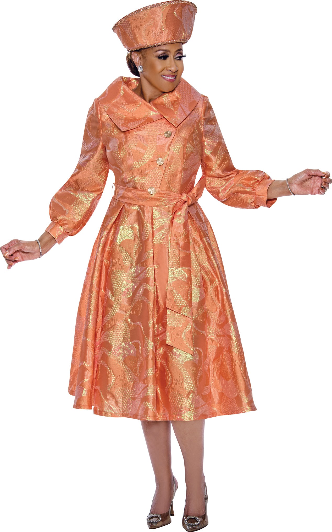 Mother of the Bride Dresses Long Sleeve Mother of the Bride Midi Dress Tangerine