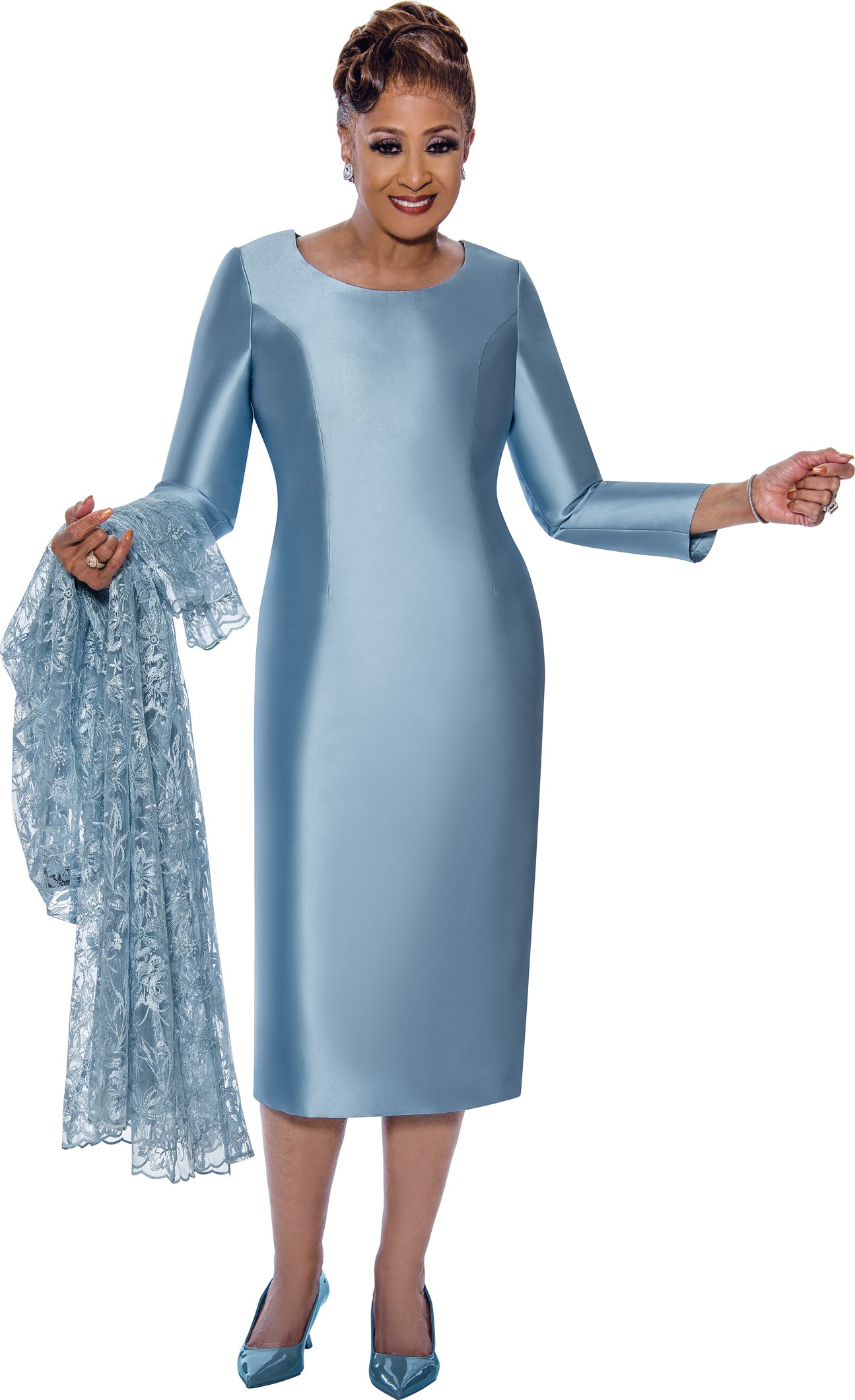Divine Apparel DCC5312W Plus Size Mother of the Bride Long Sleeve Dress