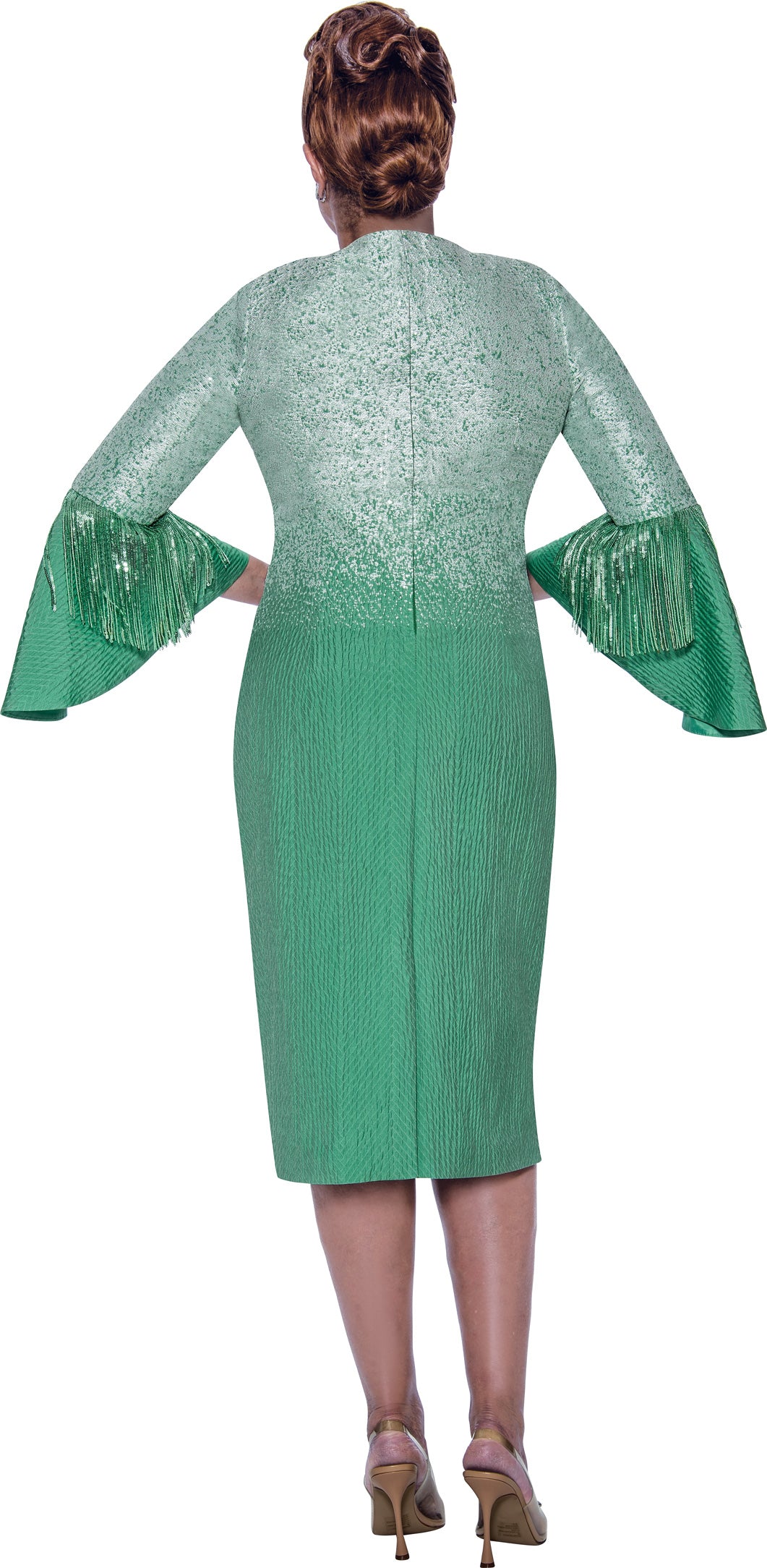 Divine Apparel DCC5381W Plus Size Fringe Mother of the Bride Dress