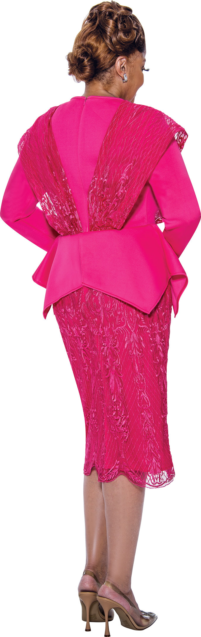 Divine Apparel DCC5421W Plus Size Peplum Mother of the Bride Dress