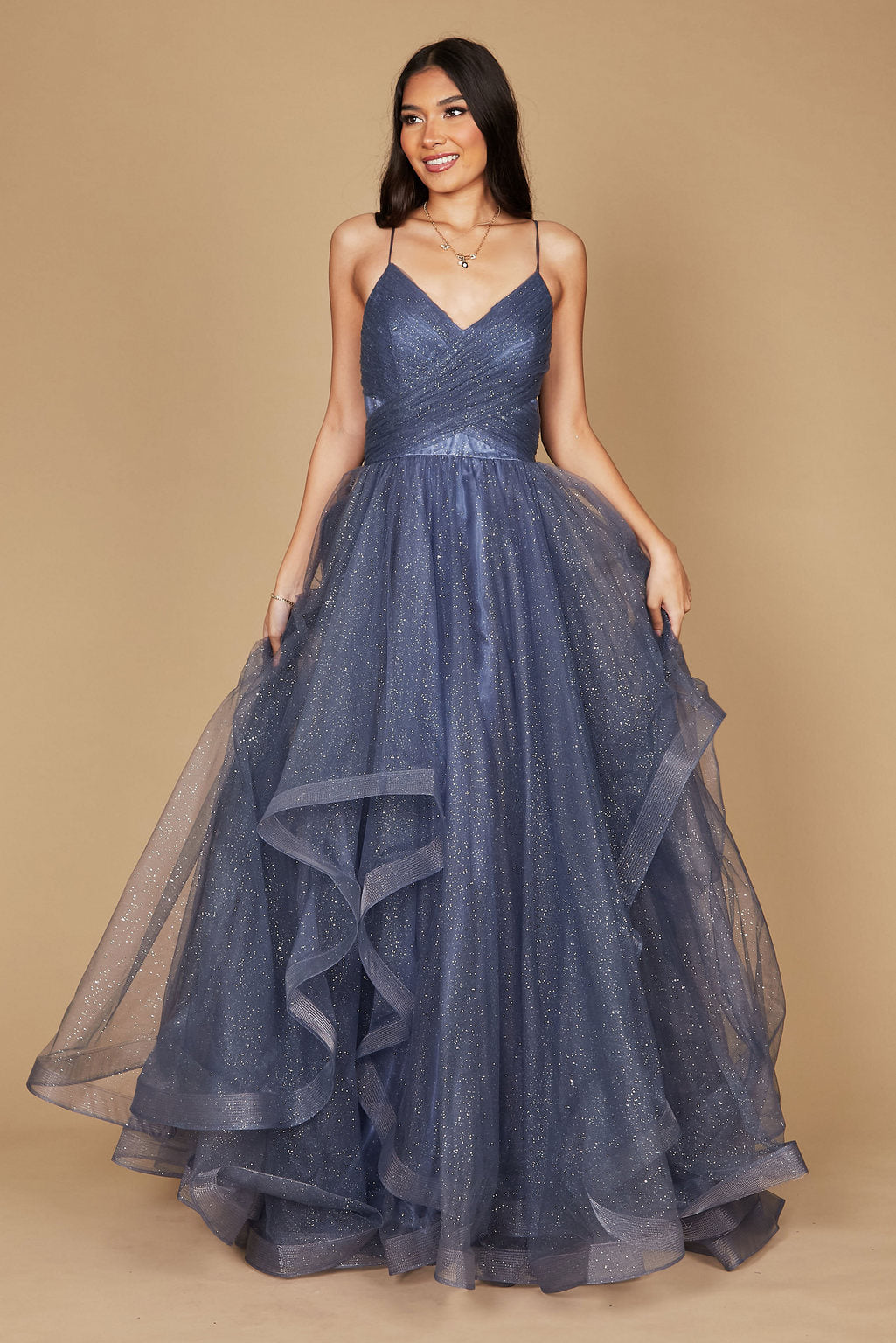 Prom Dresses Sparkling Long Formal Ball Gown Periwinkle