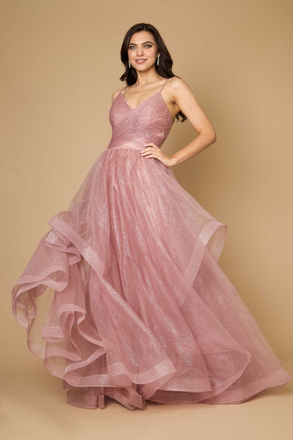 Prom Dresses Sparkling Long Formal Ball Gown Mauve
