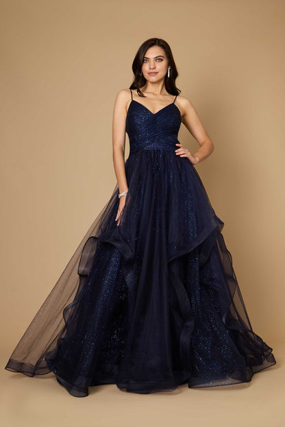 Prom Dresses Sparkling Long Formal Ball Gown Navy