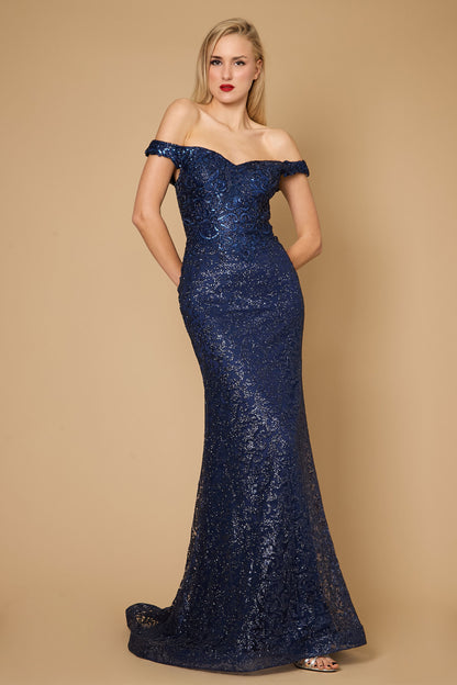 Dylan & Davids Formal Mermaid Fitted Evening Dress Navy