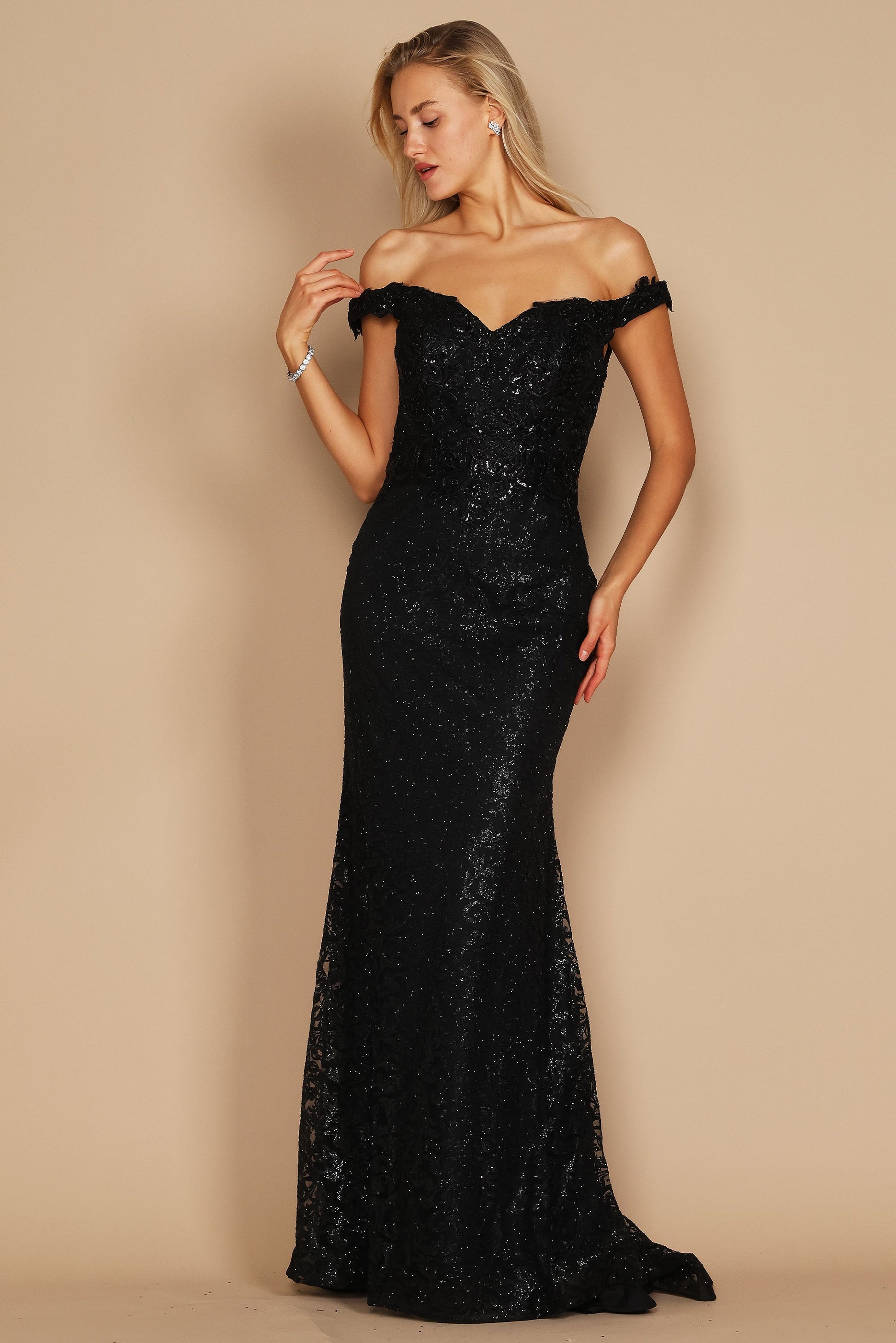 Off Shoulder Formal Mermaid Fitted Evening Dress