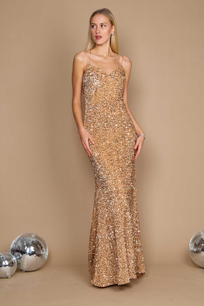 Prom Dresses Long Full Sequins Formal Prom Dress Gold