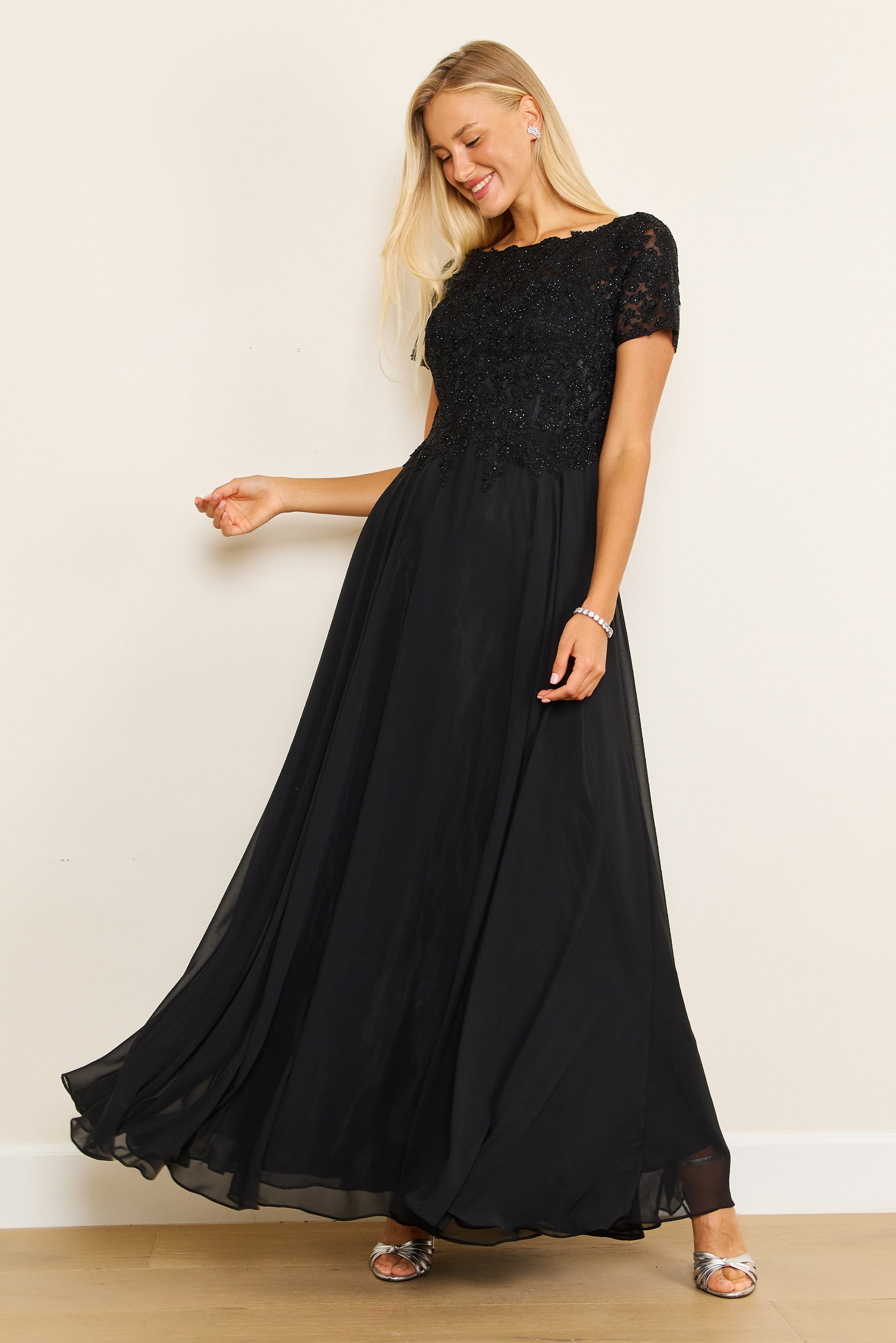 Chiffon Short Sleeve Mother Of The Bride Evening Dress The Dress Outlet Chiffon Short Sleeve Mother Of The Bride Evening Dress The Dress Outlet