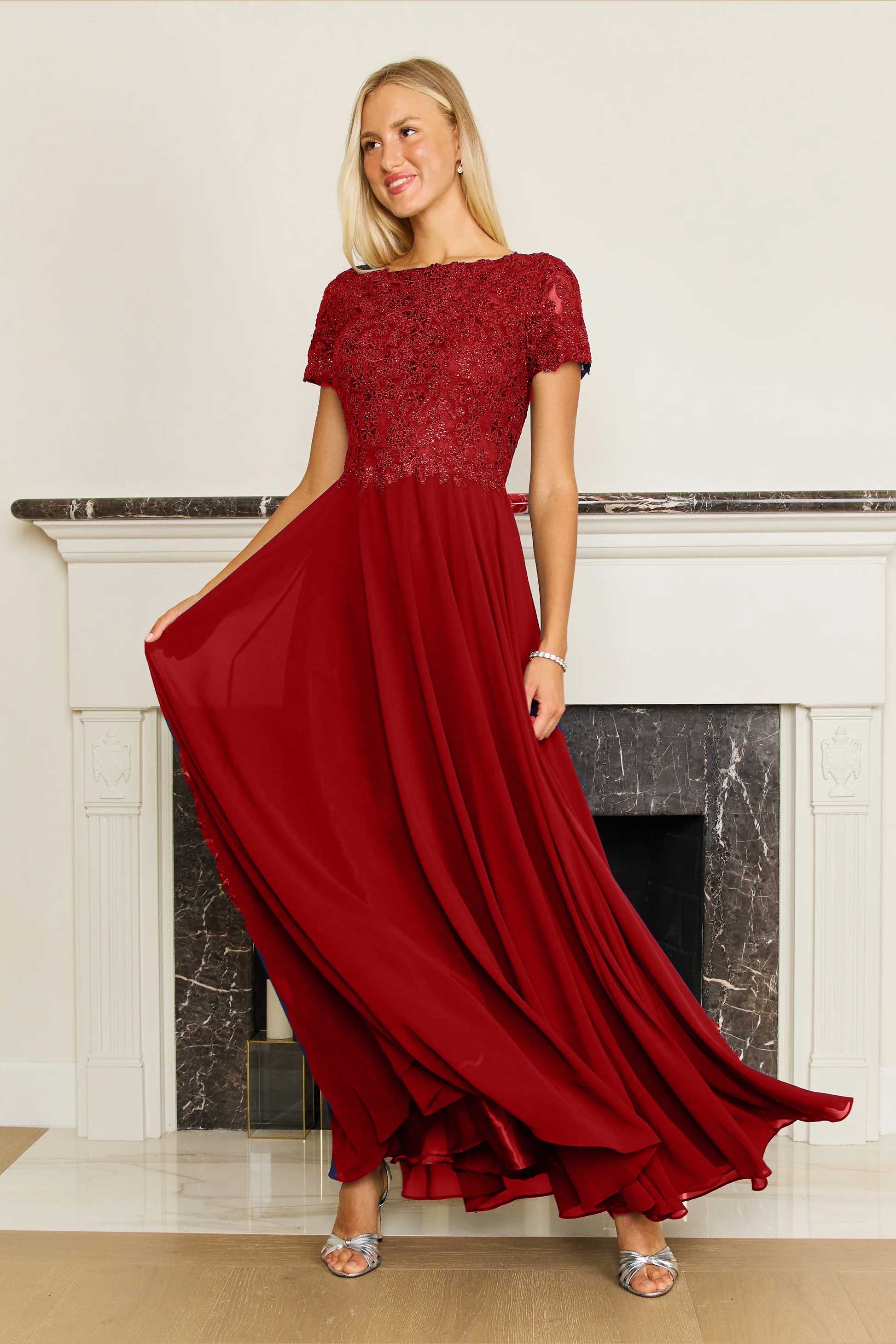 Chiffon Short Sleeve Mother Of The Bride Evening Dress The Dress Outlet Chiffon Short Sleeve Mother Of The Bride Evening Dress The Dress Outlet