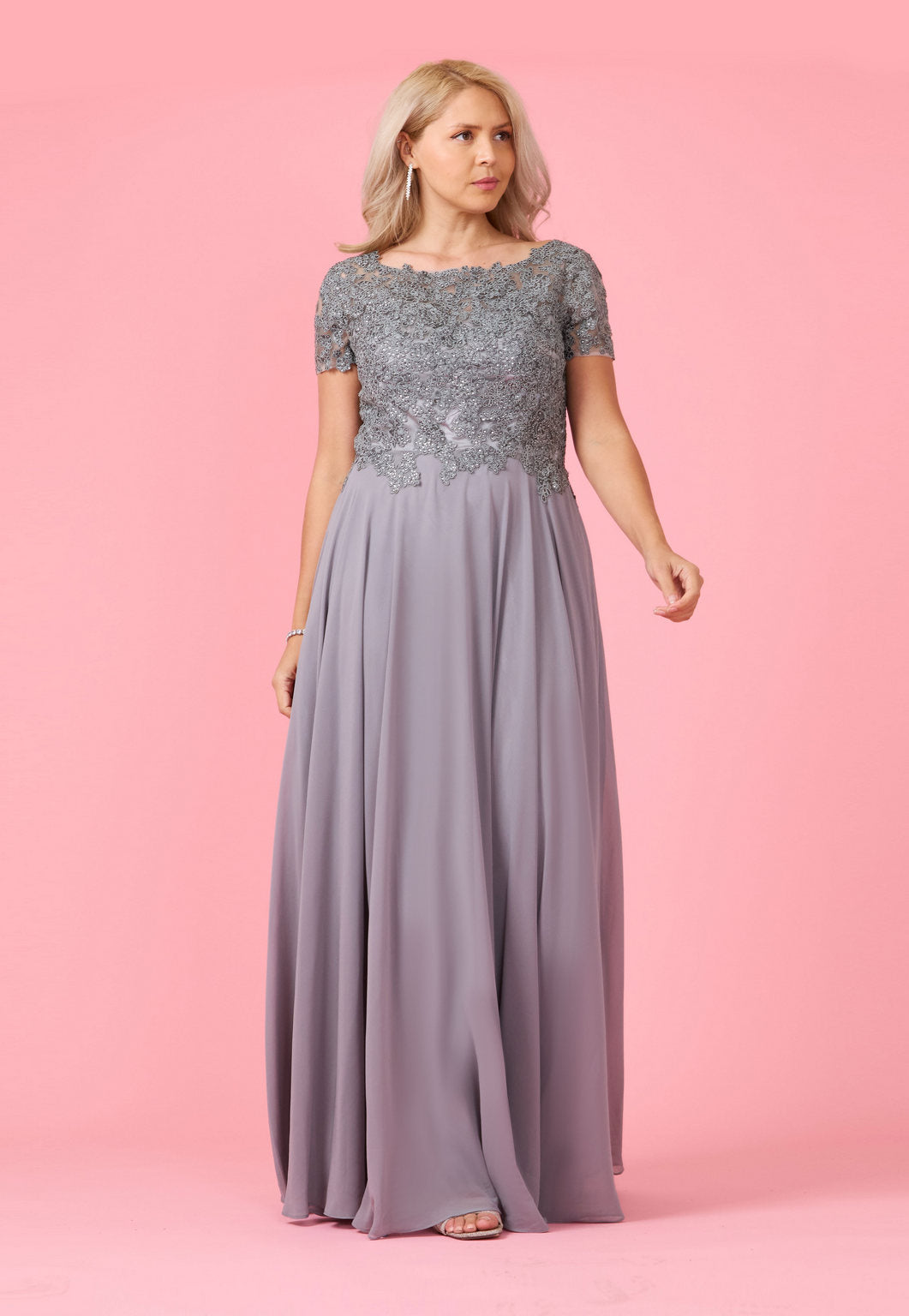 Chiffon Short Sleeve Mother Of The Bride Evening Dress The Dress Outlet Chiffon Short Sleeve Mother Of The Bride Evening Dress The Dress Outlet