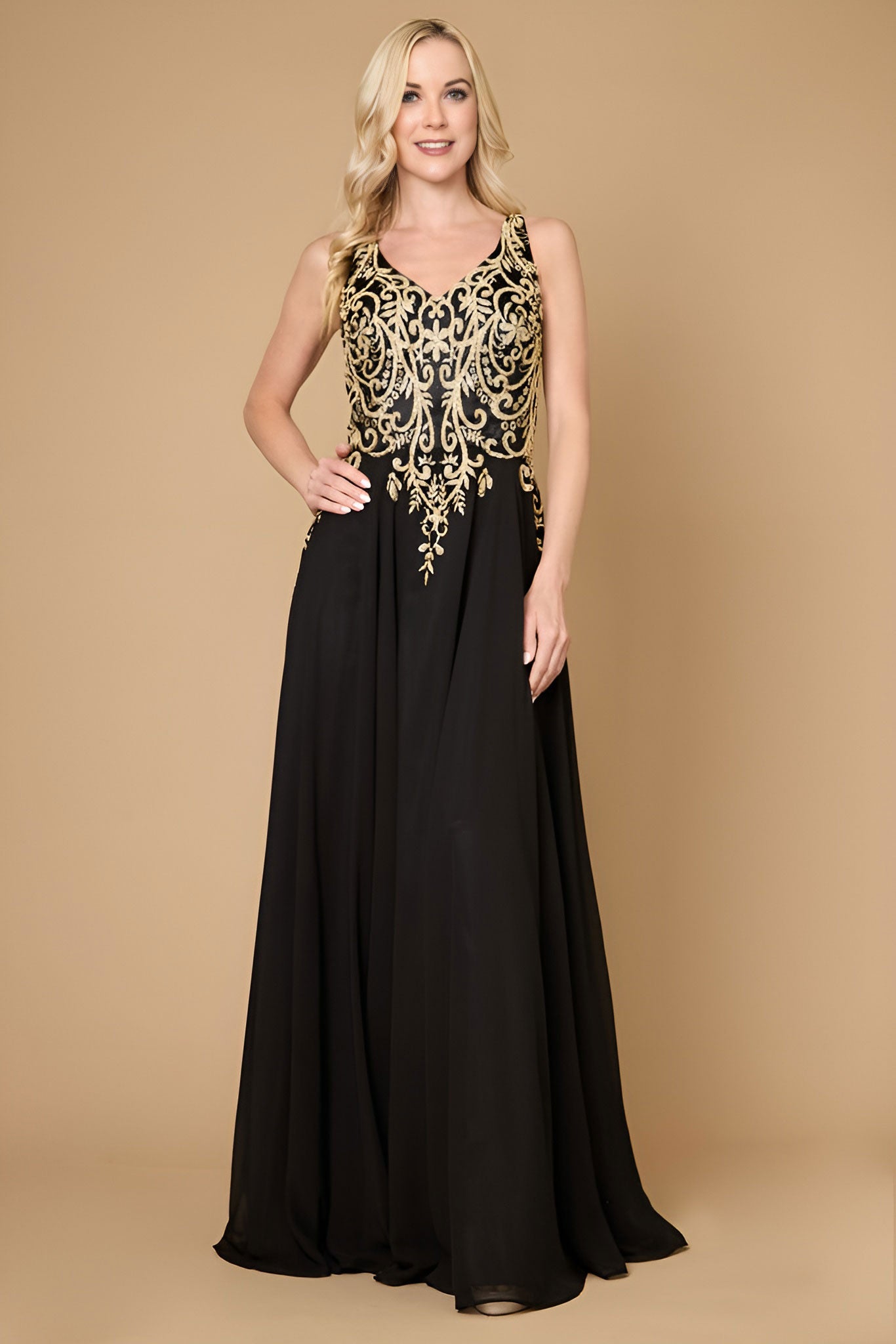 Black/Silver Long Formal Party Dress Plus Size Black Tie