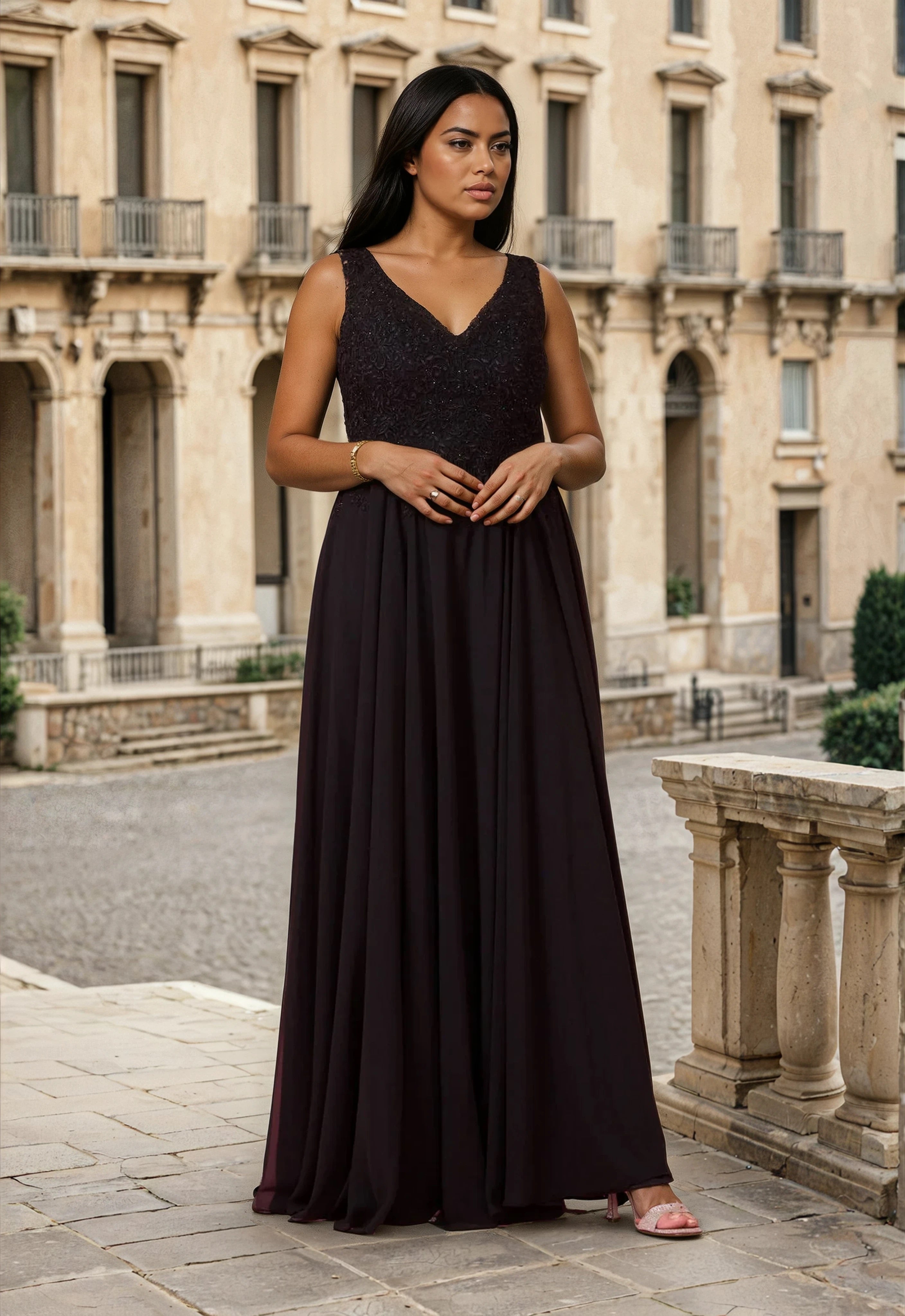 Sleeveless Long Formal Dress Plus Size Evening Gown