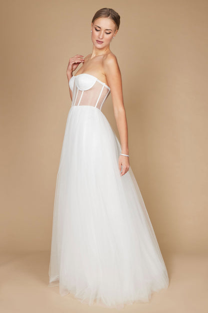 Corset Strapless Wedding Dress Off White