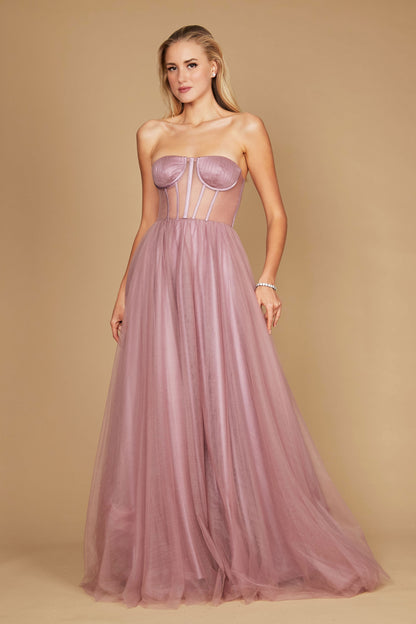 Prom Dresses Corset Prom Party Dress Formal Ball Gown Mauve