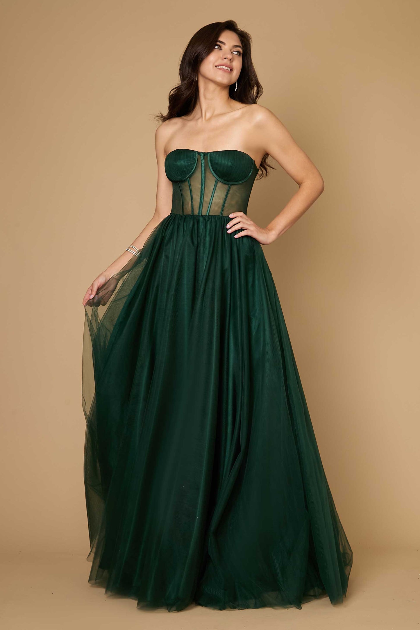 Prom Dresses Corset Prom Party Dress Formal Ball Gown Hunter Green