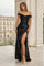 Satin Fitted Corset Off the Shoulder Formal Prom Dress