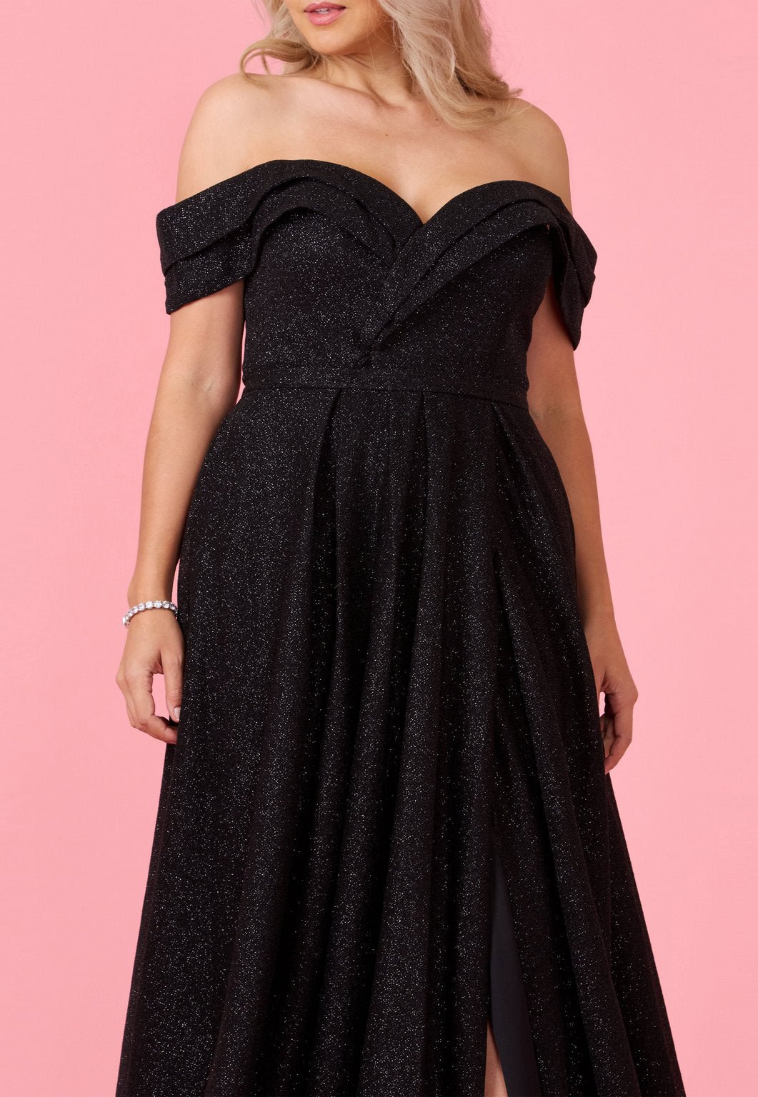 Dylan & Davids DD1289 Long Off-Shoulder Glitter Prom Dress Eggplant  The  Dress Outlet