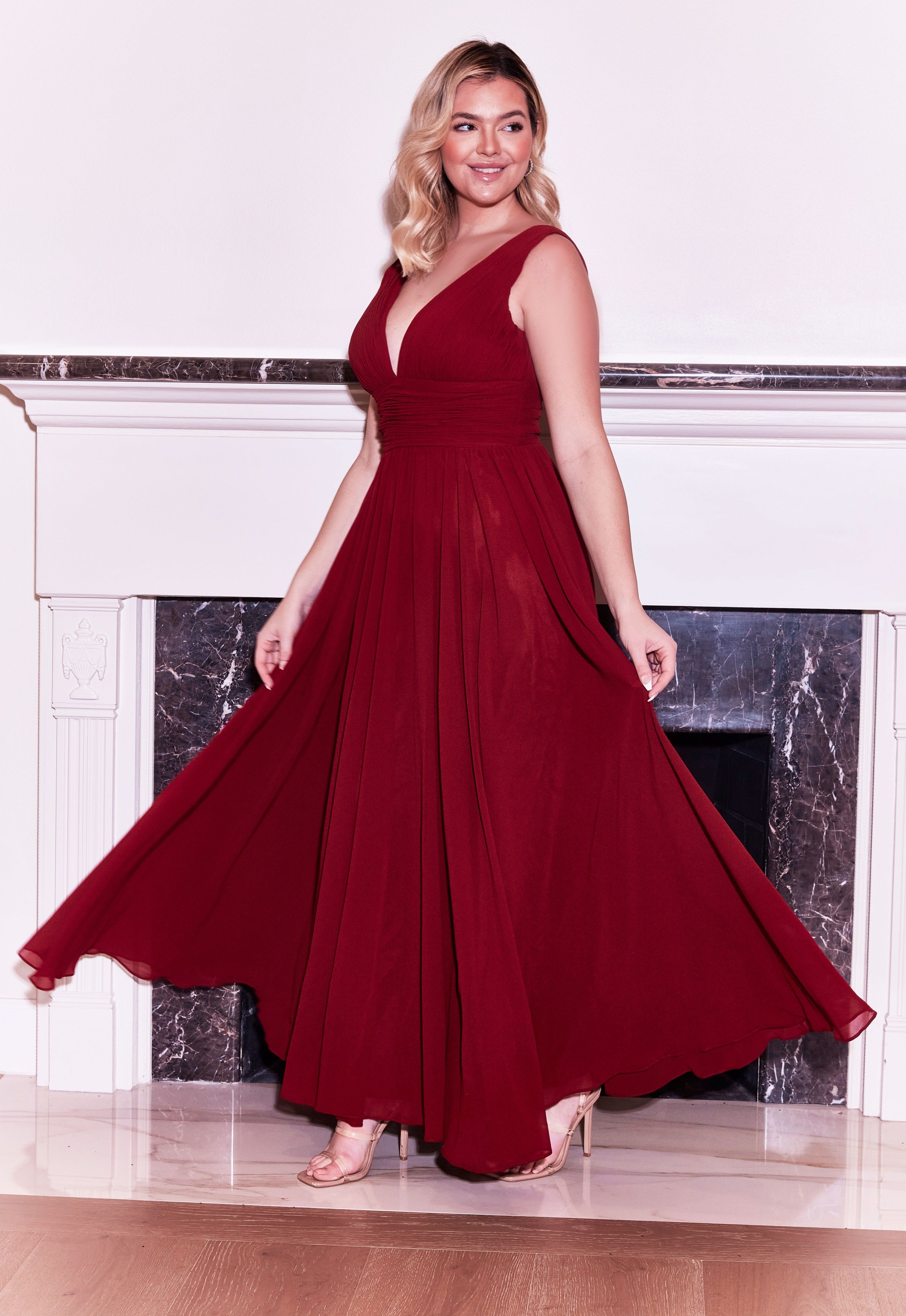 Long Formal Chiffon Evening Dress – The Dress Outlet
