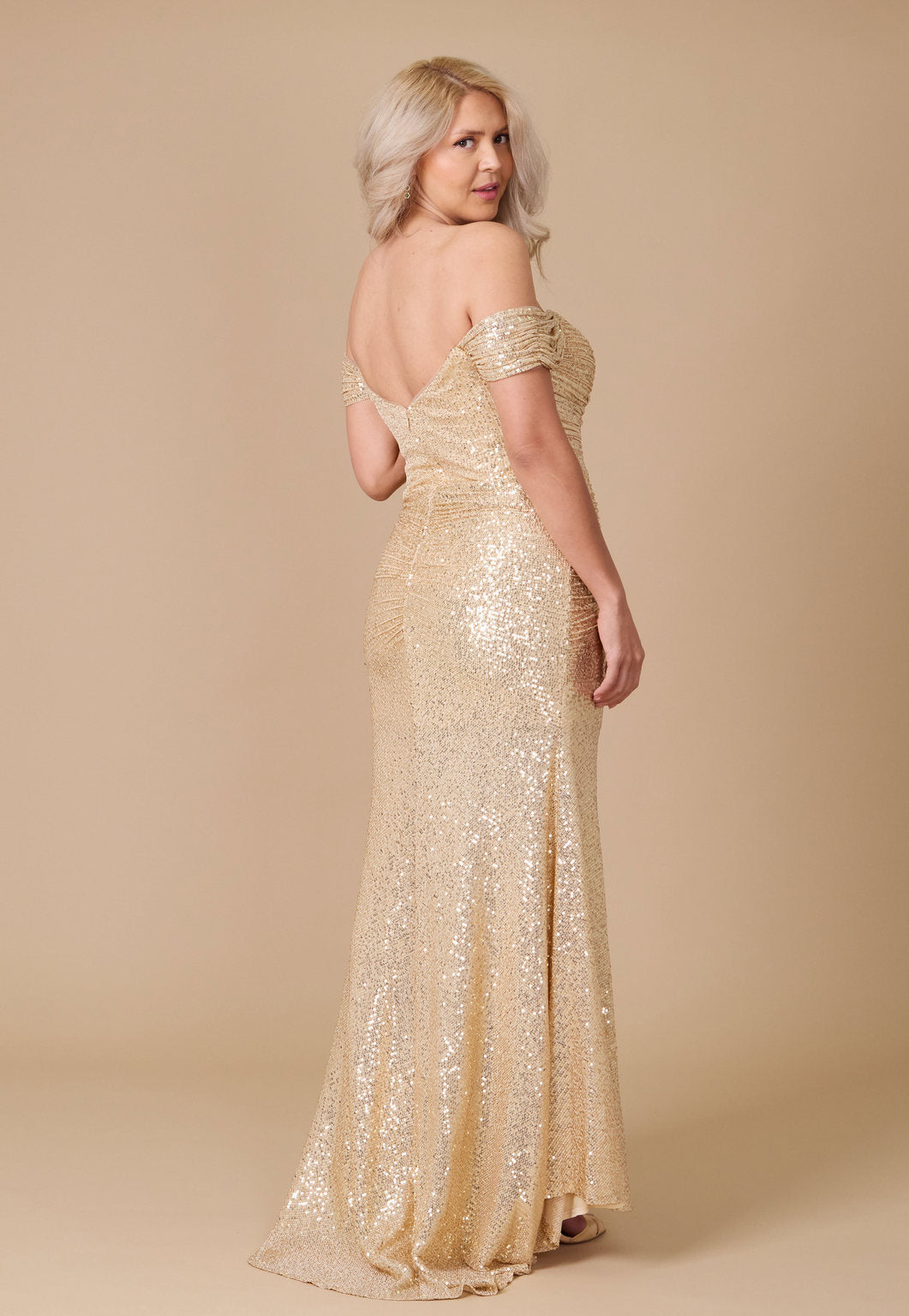open lace back dress Long Mermaid Sequin Formal Party Dress – The Dress Outlet