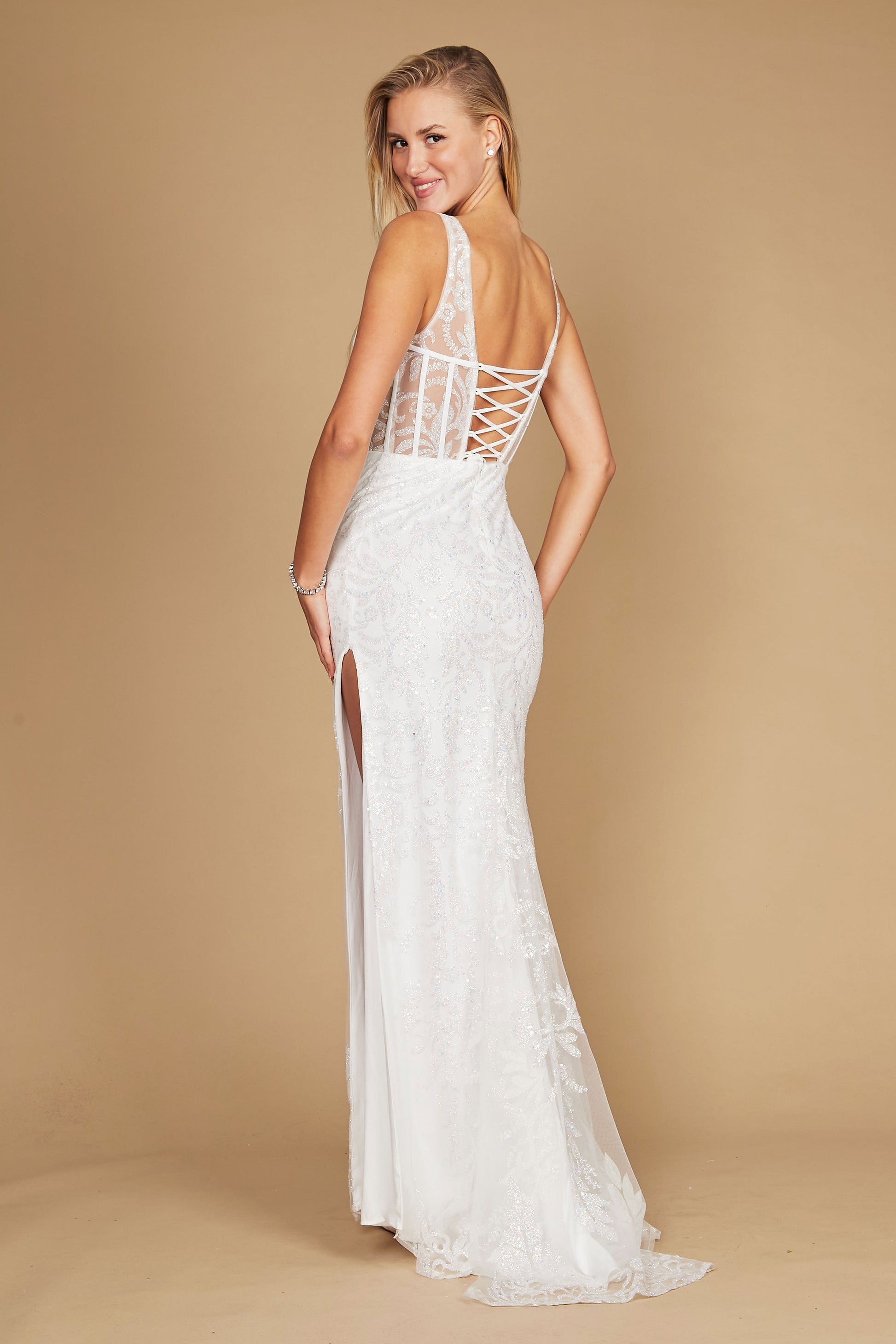 Sequin Corset Bodice Formal Prom Dress