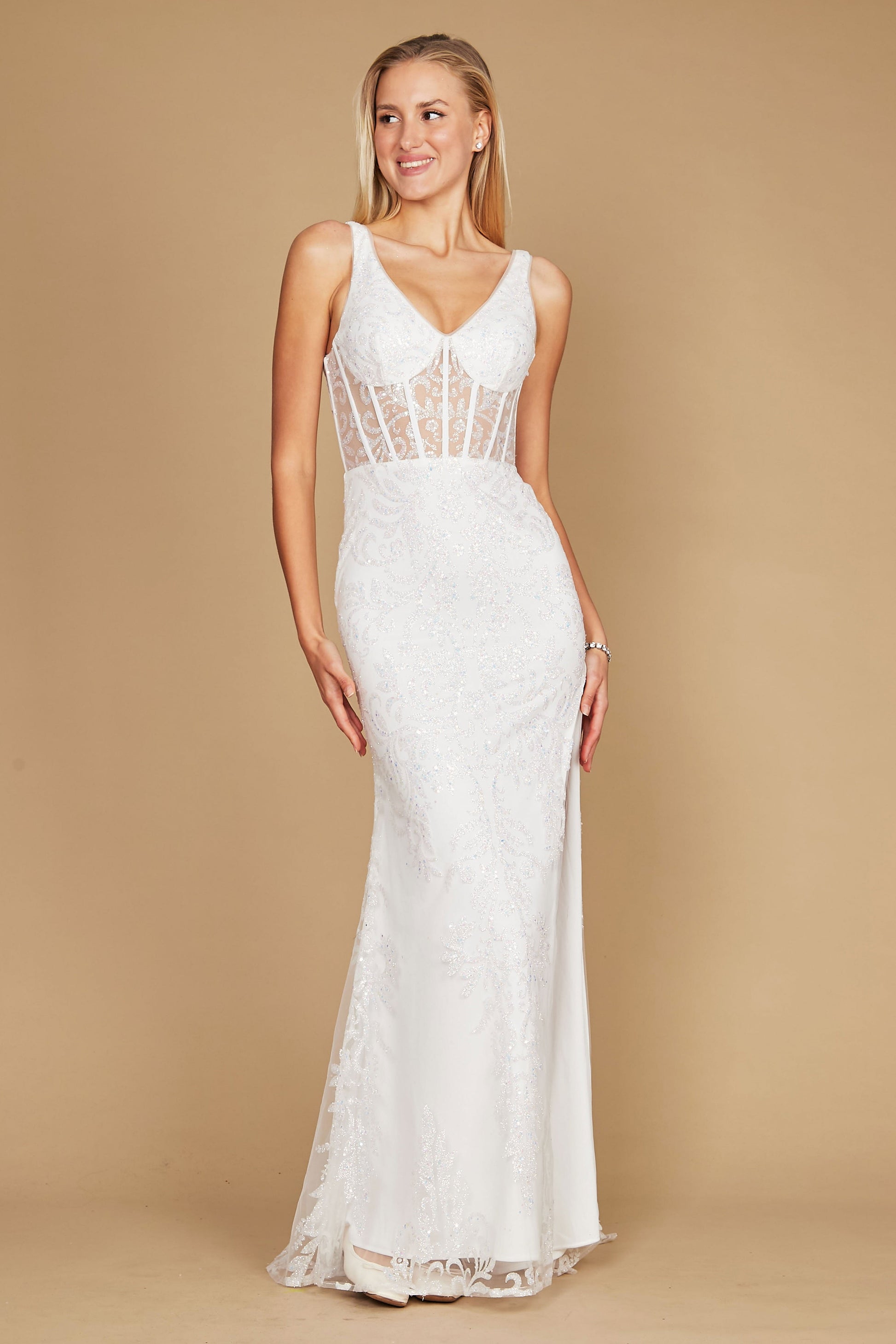 Sequin Corset Bodice Formal Prom Dress