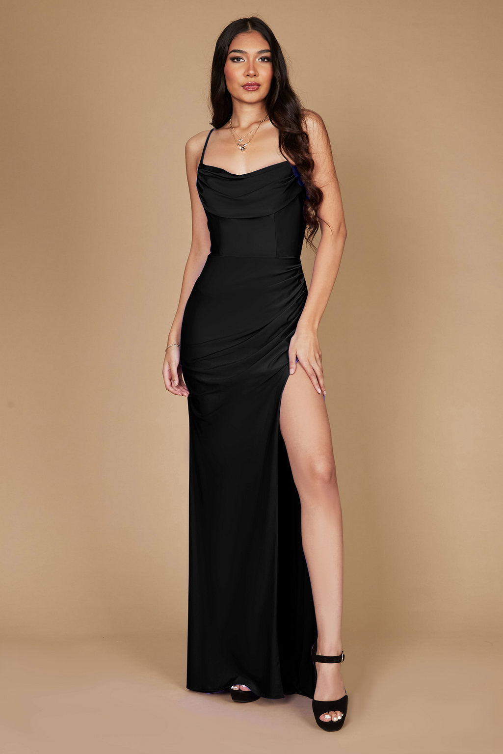 Prom Dresses Long Formal Low Back Prom Dress Black