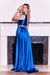 Formal Dresses Long Formal Royal Blue Beaded Belt Dress Royal Blue