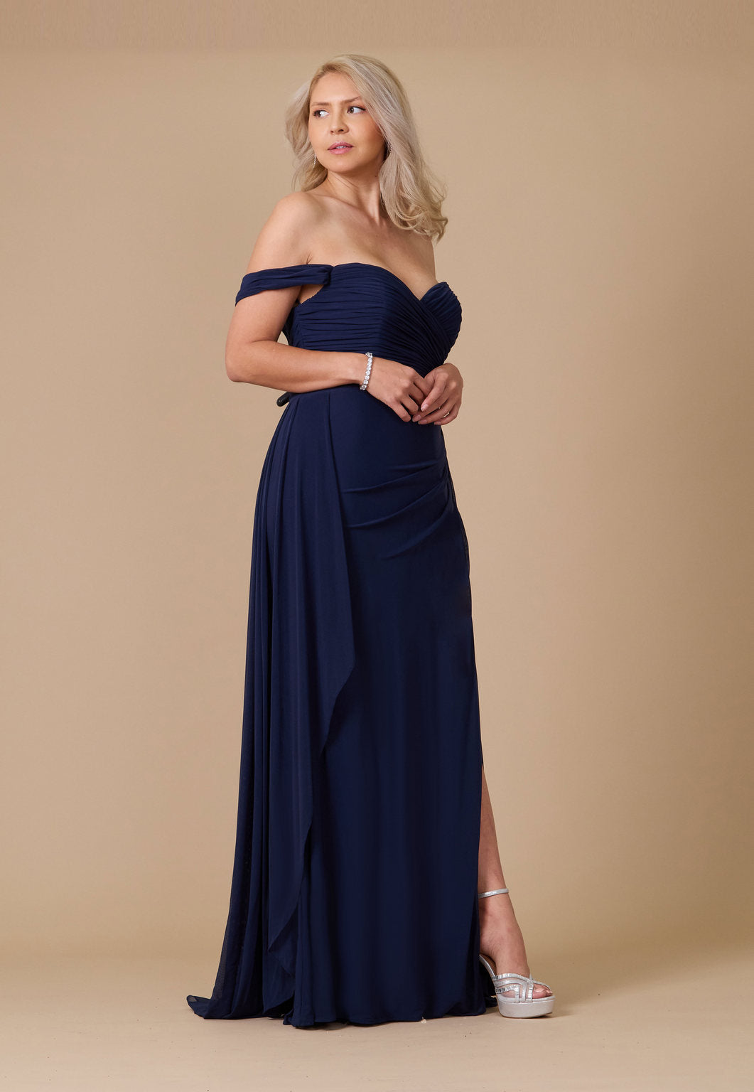 slim fit dress slacks Long Sleeve Long Wedding-Guest Dress 7482 main image 1