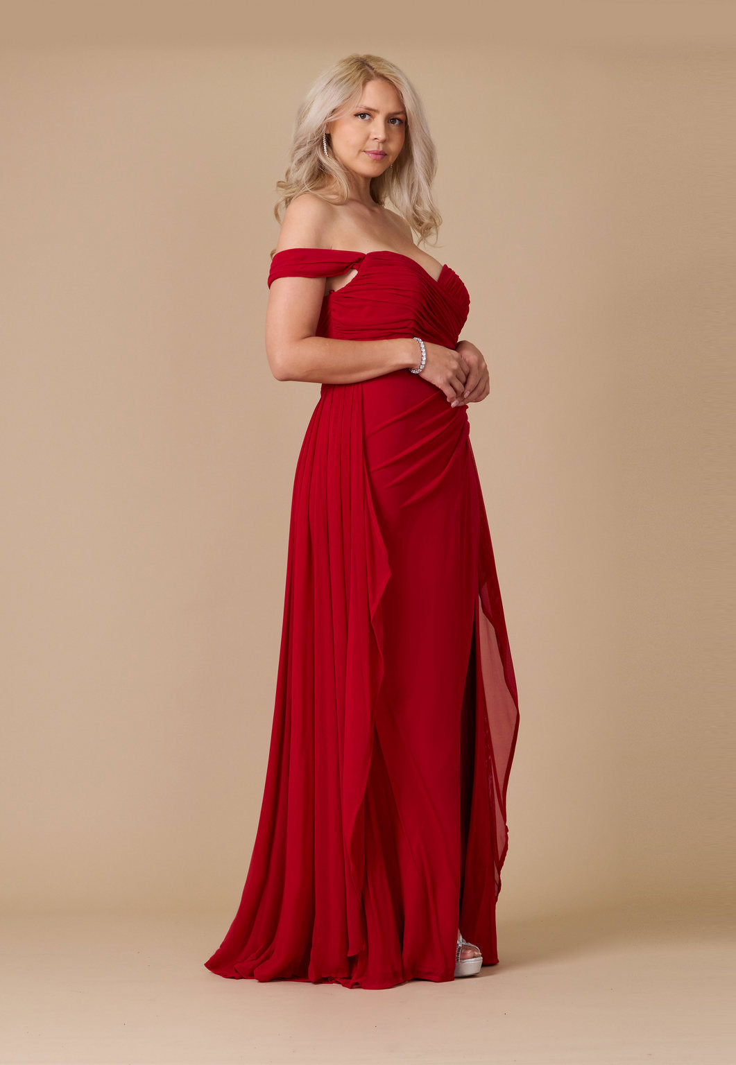 Emerald Off Shoulder Long Formal Evening Dress