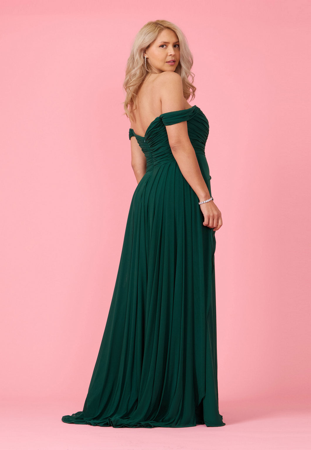 Emerald Off Shoulder Long Formal Evening Dress