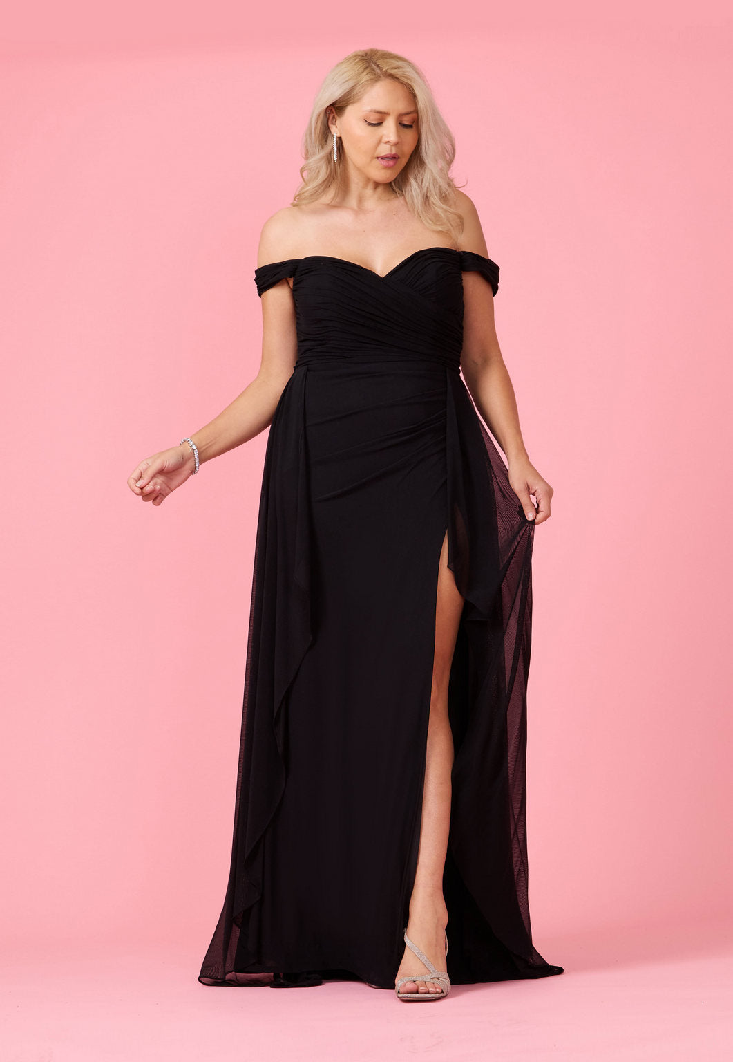 Emerald Off Shoulder Long Formal Evening Dress