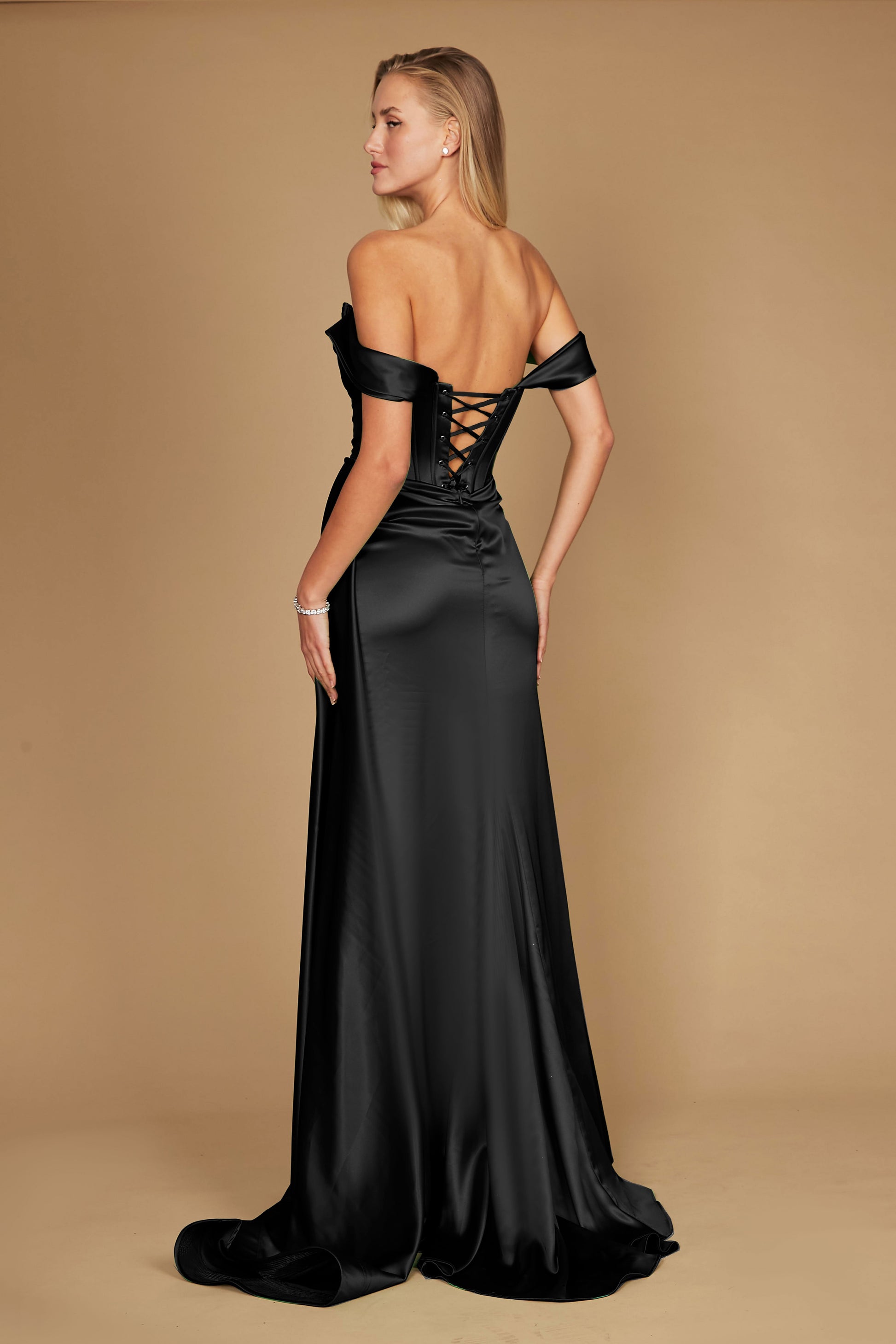 Long Off Shoulder Formal Prom Evening Dress
