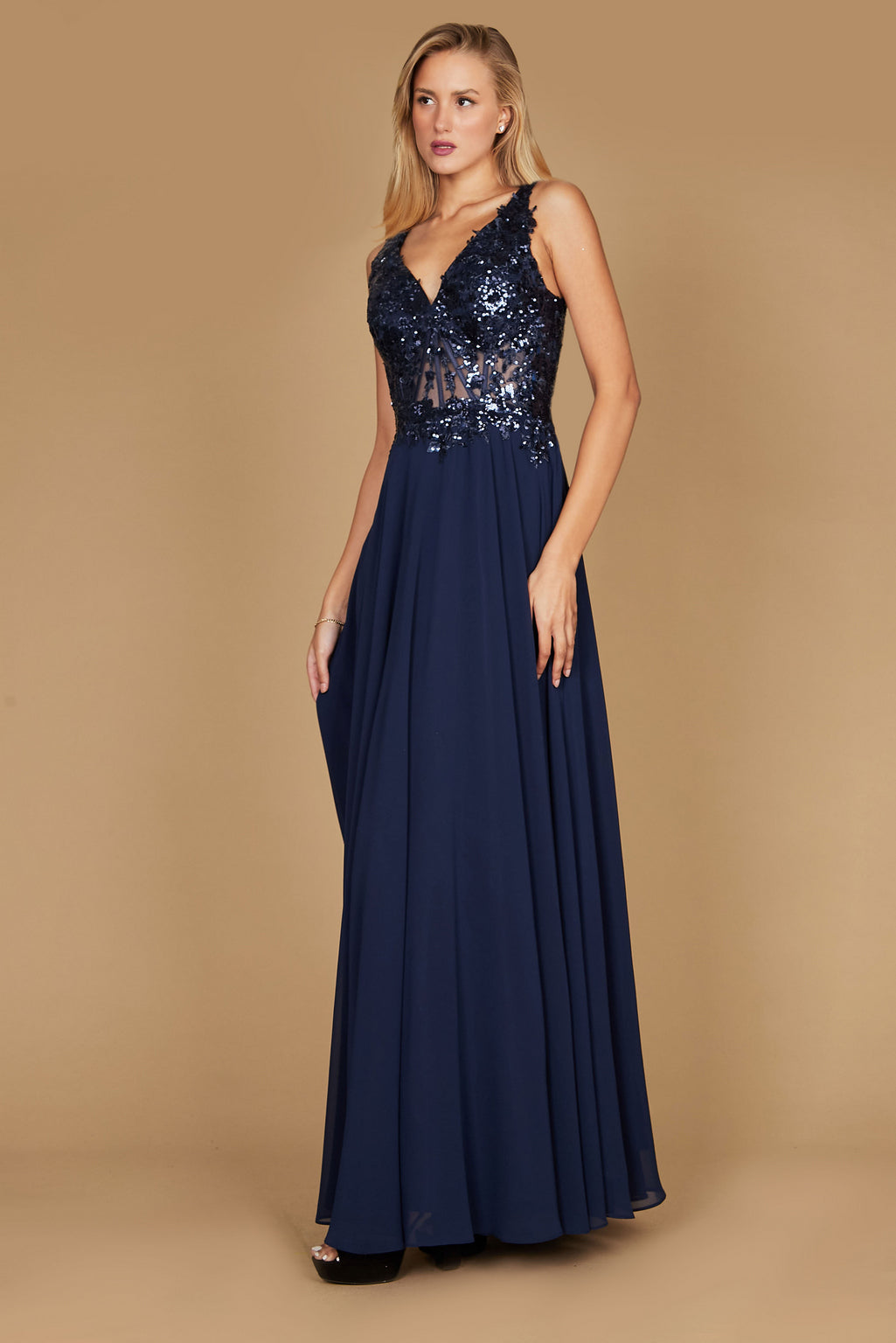 Long Thick Strap Formal Mother Of The Bride Dress