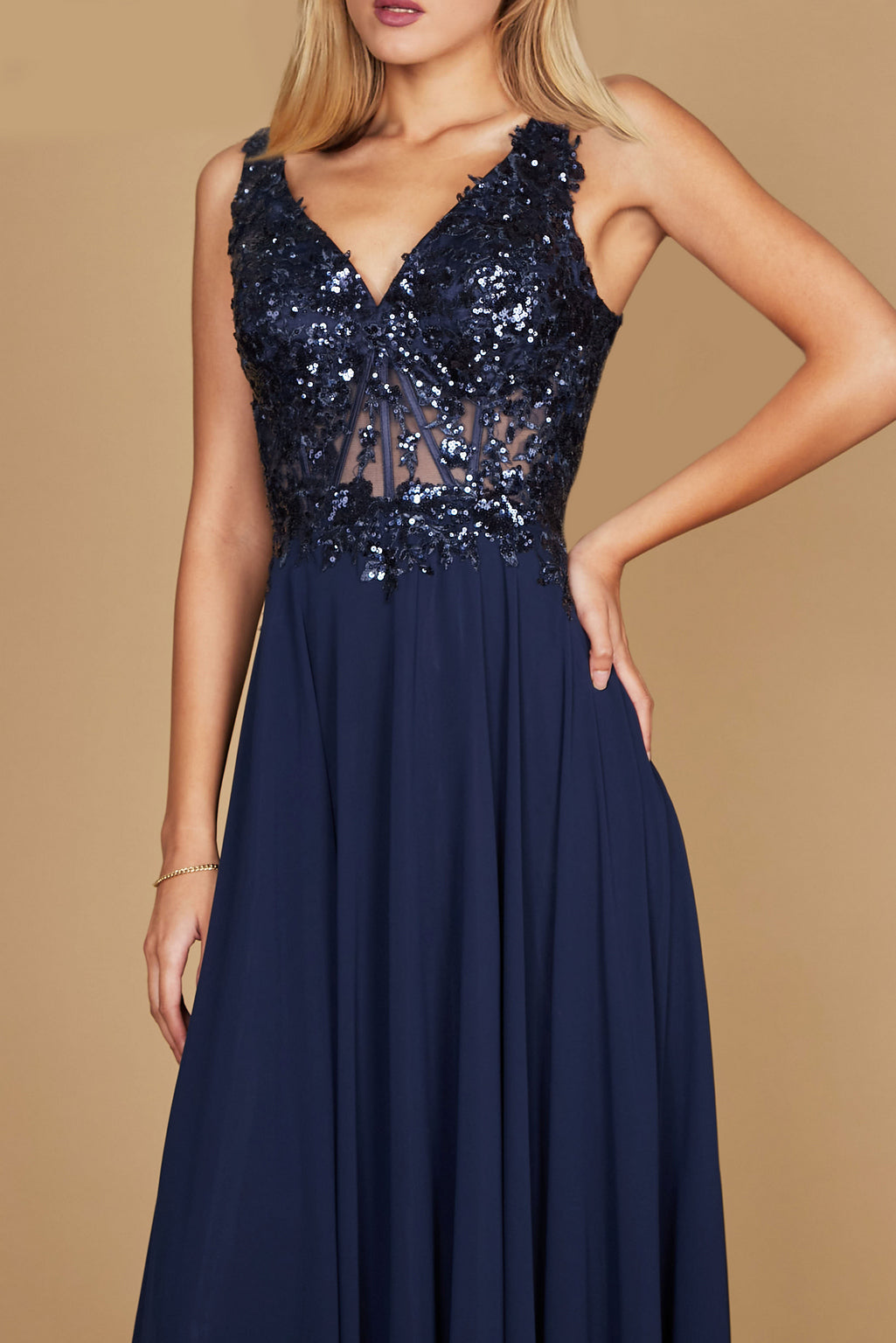 Long Thick Strap Formal Mother Of The Bride Dress